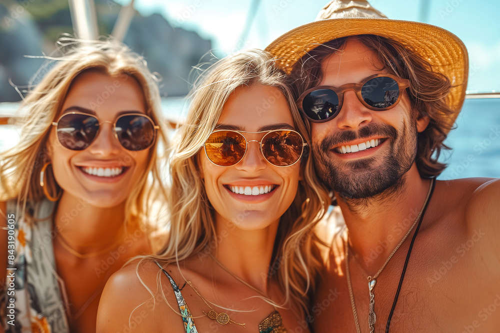 Smiling friends on a yacht
Smiling friends on a yacht