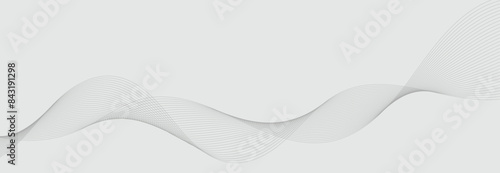 Abstract wave element for design. Digital frequency track equalizer. Stylized line art background. Vector illustration. Wave with lines created using blend tool. Curved wavy line, smooth stripe.