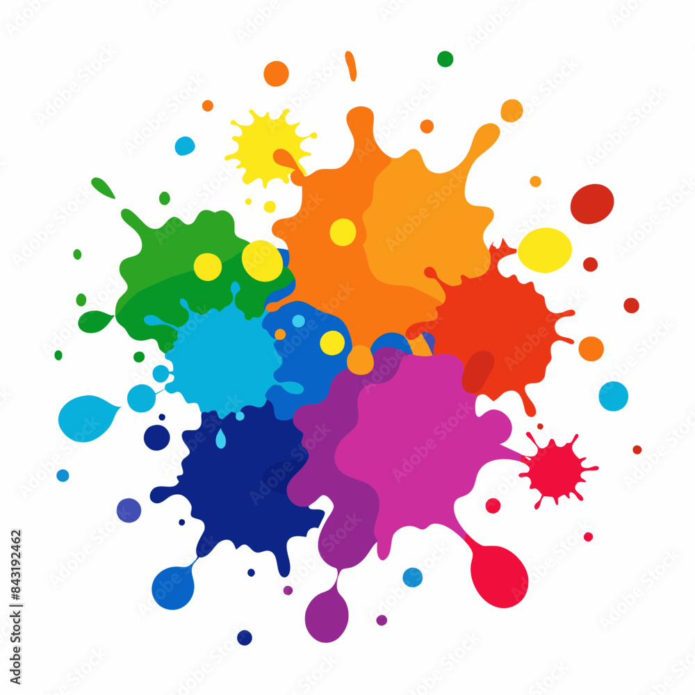 Splash of paints. Blobs. Paint splatter colourful. Splashing spots effect shape. Multicolored splash paintbrush liquid. Painting activity. Vector splash of paints isolated on white background. Splash of paints. Blobs. Paint splatter colourful. Splashing spots effect shape. Multicolored splash paintbrush liquid. Painting activity. Vector splash of paints isolated on white background.