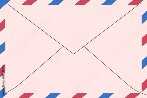 Airmail envelope Illustration. Postage stamp clipart.