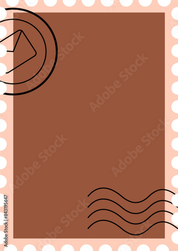 Airmail envelope Illustration. Postage stamp clipart.