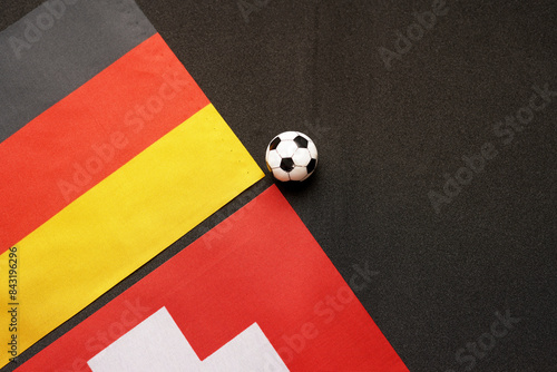 UEFA Euro 2024 Switzerland vs Germany, Football match with national flags