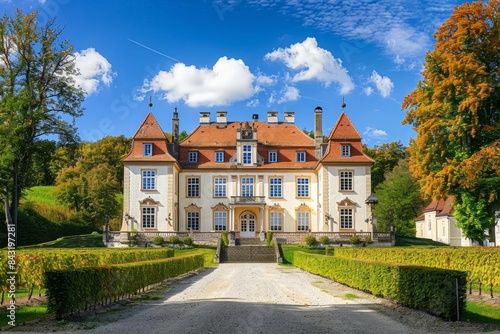 Sharp focus captures the intricate details of this historic German castle.
