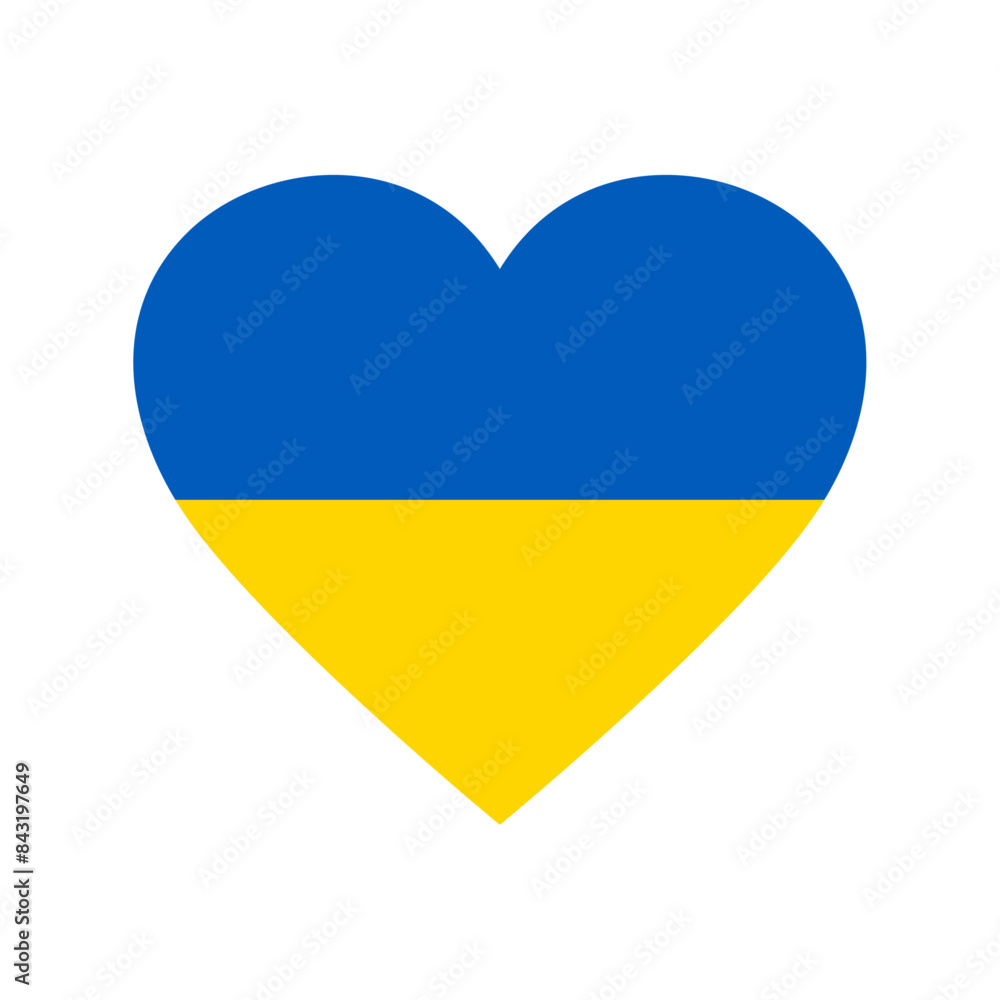 Ukraine flag in heart shape Ukraine flag in heart shape