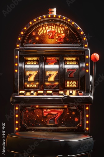 winning on Three Sevens slot machines Generative AI © Evghenii
