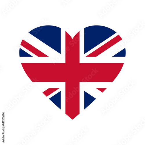 United Kingdom flag in heart shape