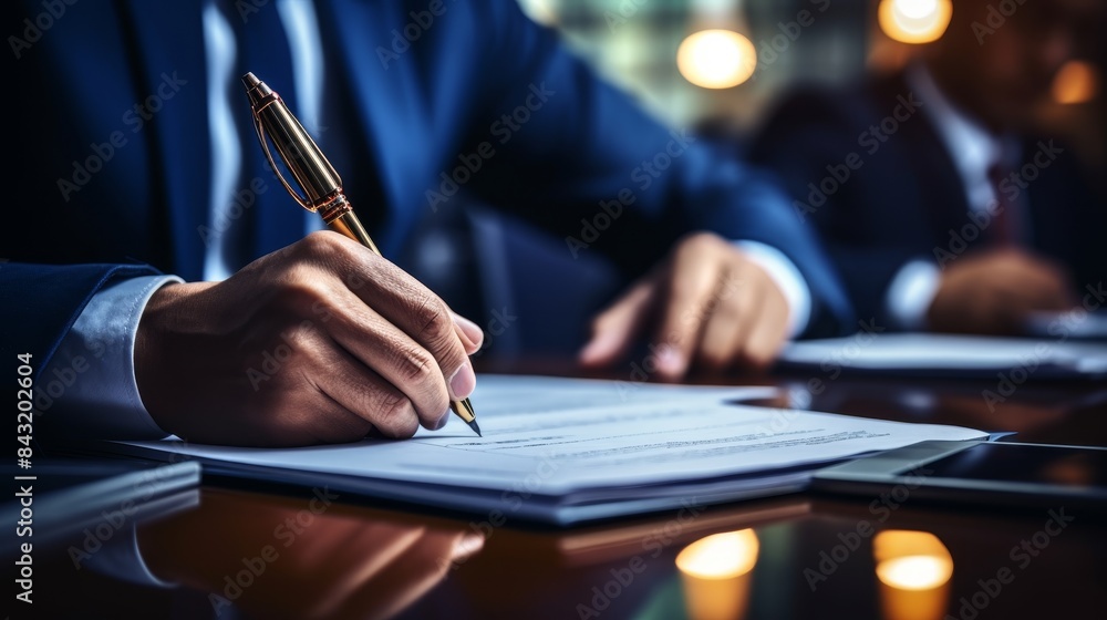 Sealing the Deal. Close-up shot of a professional finalizing a business agreement by signing a document. Sealing the Deal. Close-up shot of a professional finalizing a business agreement by signing a document.