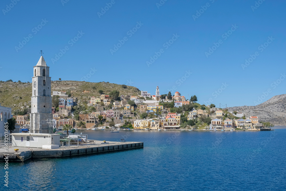 Obraz premium Blick auf die Stadt Symi, Insel Symi