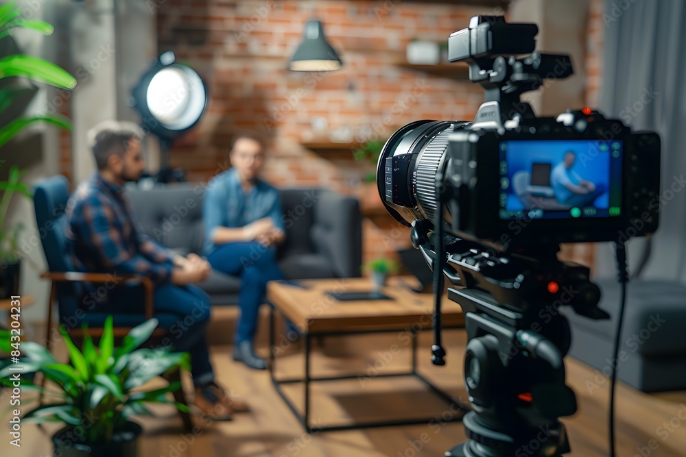 Interview Filming in Modern Living Room Interview Filming in Modern Living Room
