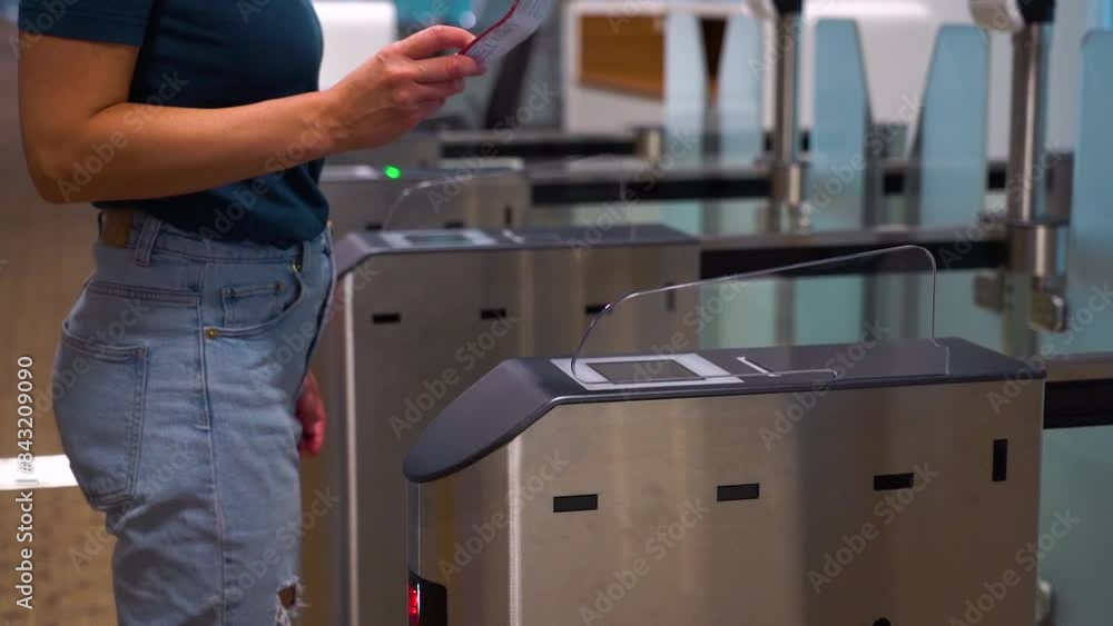 Access control systems in international airport. Validator. Checkpoint ...