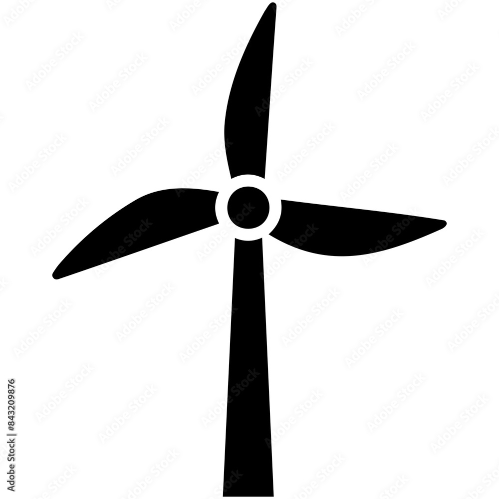 Black and white vector silhouette of a wind turbine, representing renewable energy, sustainability, and eco-friendly power generation. Black and white vector silhouette of a wind turbine, representing renewable energy, sustainability, and eco-friendly power generation.