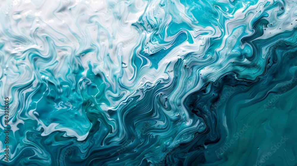 Abstract blue and green marble paint swirl background for design Abstract blue and green marble paint swirl background for design