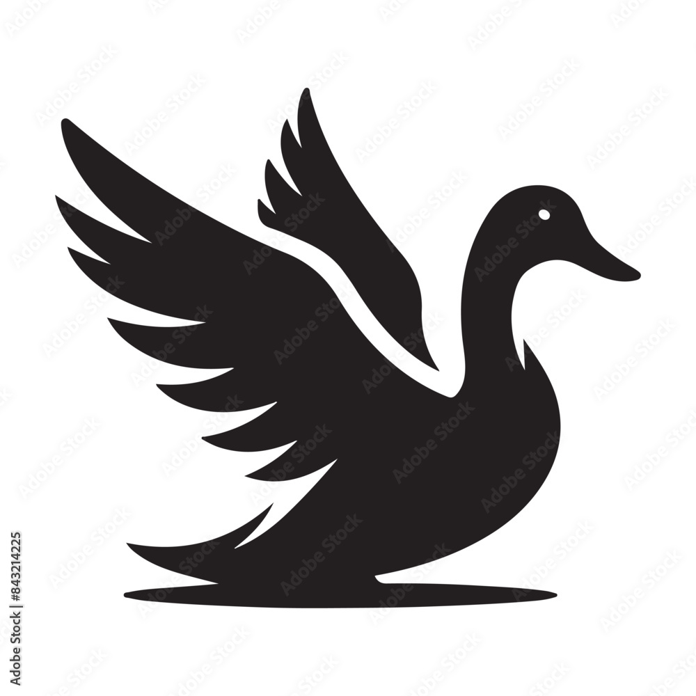 Fototapeta premium cute duck vector silhouette art illustration