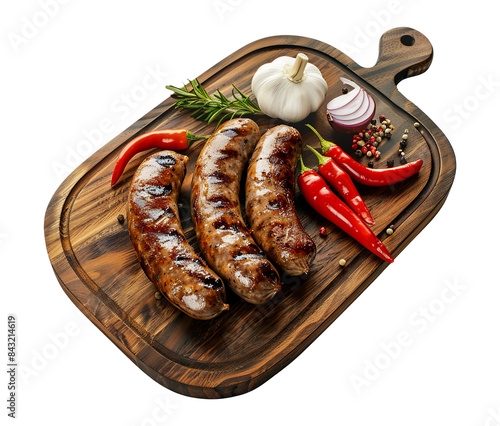 Hungarian sausage isolated on transparent background photo