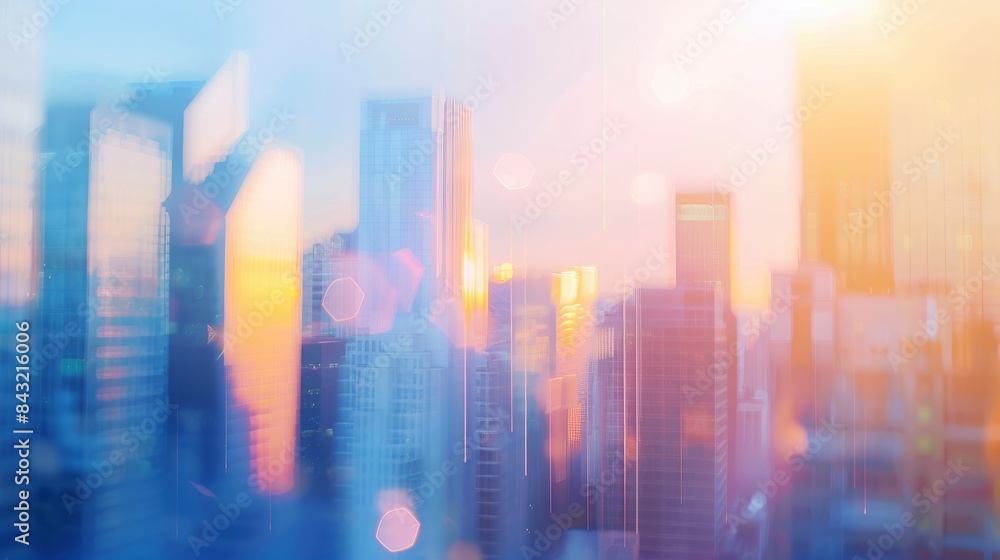 Abstract blurred image of buildings in the city, banner background, created by ai Abstract blurred image of buildings in the city, banner background, created by ai