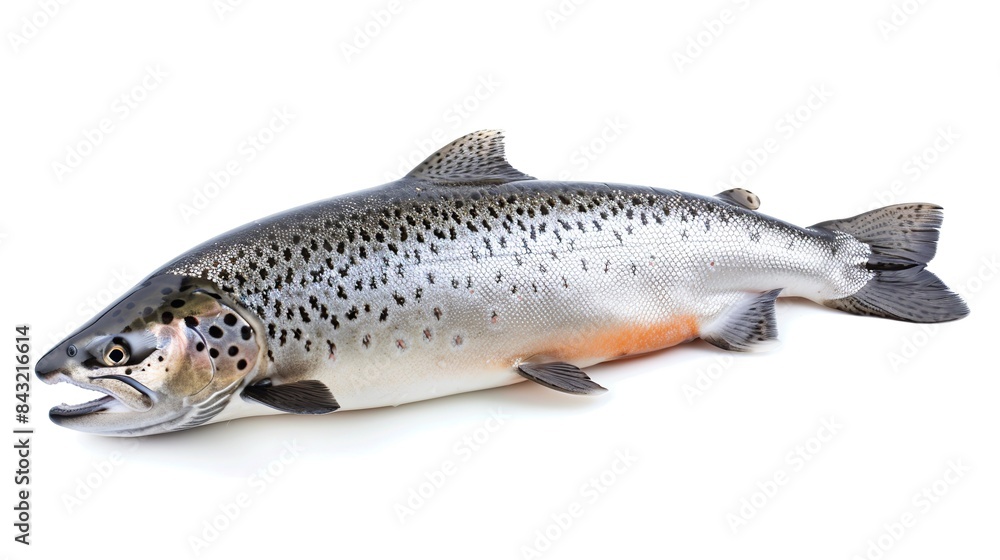 fresh salmon fish isolated on white background. fresh salmon fish isolated on white background.