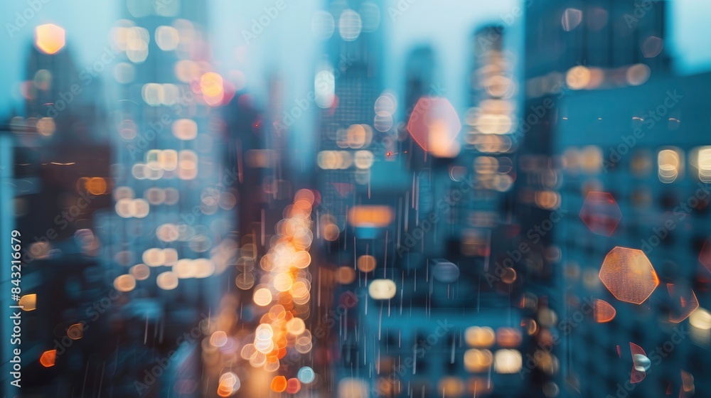 Abstract blurred image of buildings in the city, banner background, created by ai Abstract blurred image of buildings in the city, banner background, created by ai