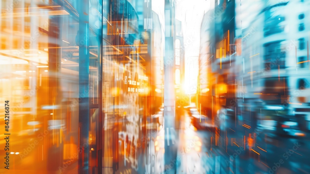 Abstract blurred image of buildings in the city, banner background, created by ai Abstract blurred image of buildings in the city, banner background, created by ai
