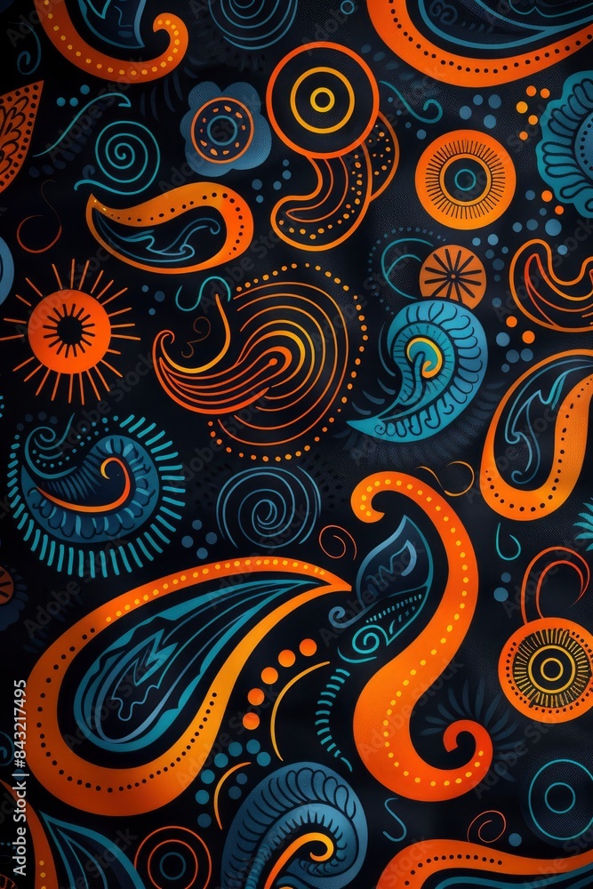 Paisley swirl pattern with intricate curves Paisley swirl pattern with intricate curves