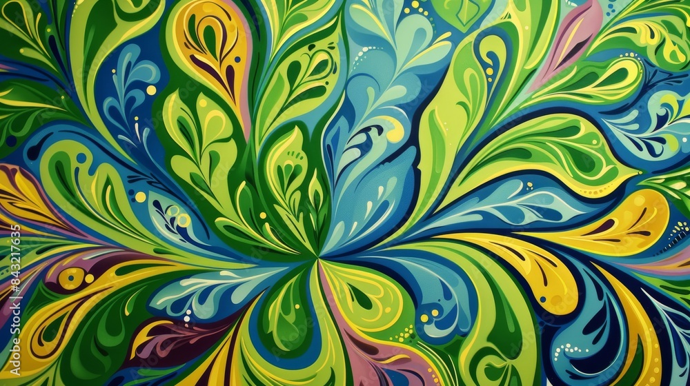 Abstract swirling yellow and green liquid art Abstract swirling yellow and green liquid art