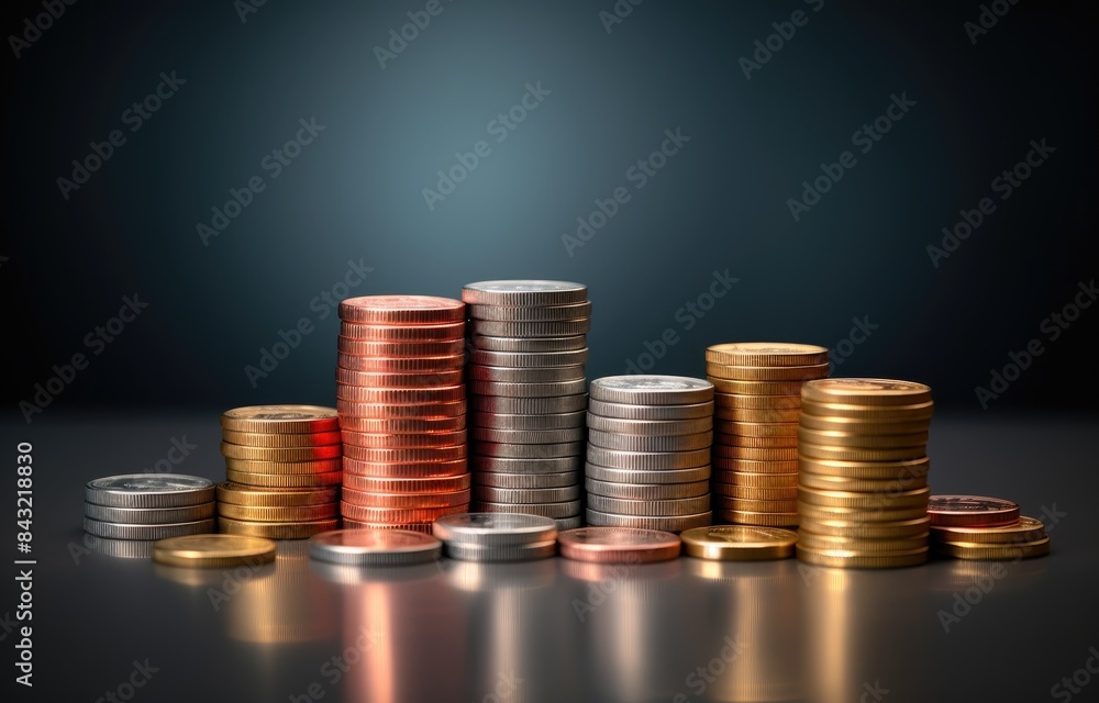 piles of gold coins on table as investment piles of gold coins on table as investment