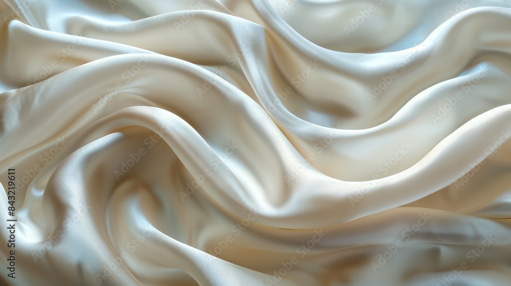 Fototapeta premium Graceful Ivory: Satin Waves and Silky Textures in Bridal Couture