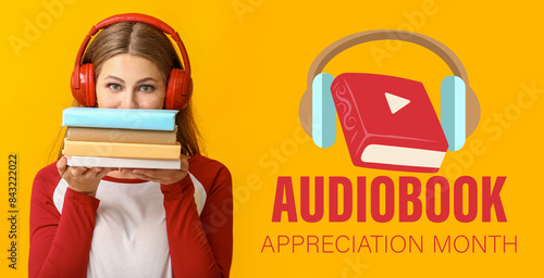Young woman listening to au...