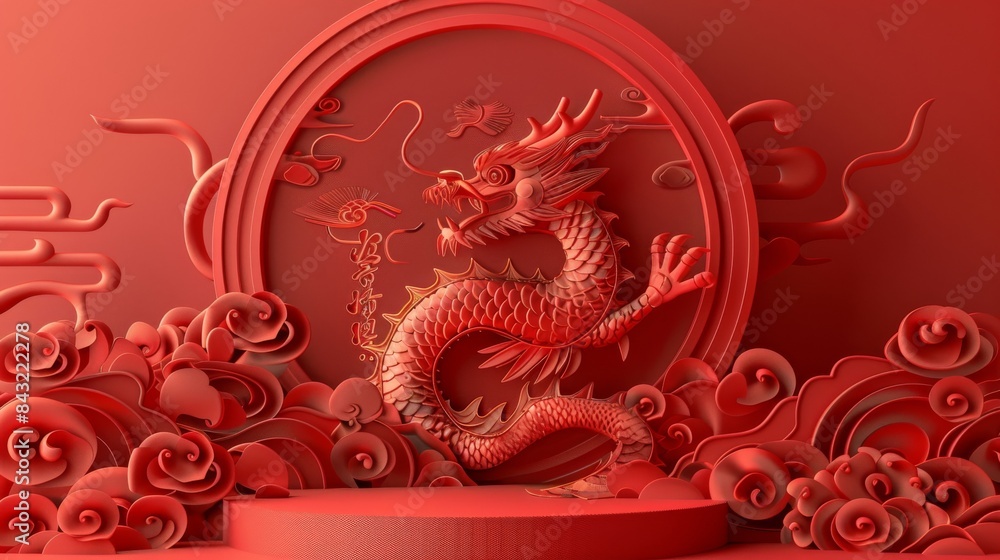 Chinese new year red and gold decoration for a festive design Chinese new year red and gold decoration for a festive design
