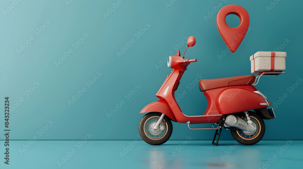 3D Flat Icon Food Delivery Symbol on Blue Background: Perfect for Business Plans and Delivery Strategies 3D Flat Icon Food Delivery Symbol on Blue Background: Perfect for Business Plans and Delivery Strategies
