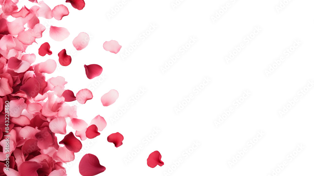 rose pettals in the wind isolated on white background rose pettals in the wind isolated on white background