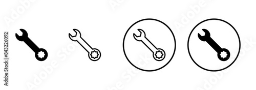 wrench icon vector isolated on white background. Wrench vector icon. Spanner symbol