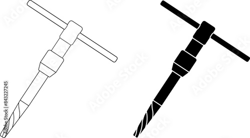 outline silhouette Screw extractor icon set