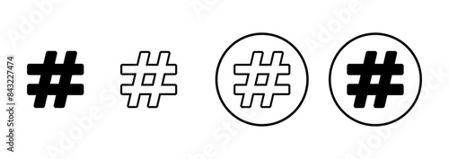 Hashtag icon vector isolated on white background. hashtag vector icon