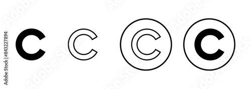 Copyright icon vector isolated on white background. copyright symbols