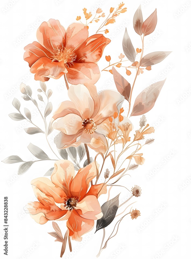 pretty pastel flowers with soft colors on white background
pretty pastel flowers with soft colors on white background