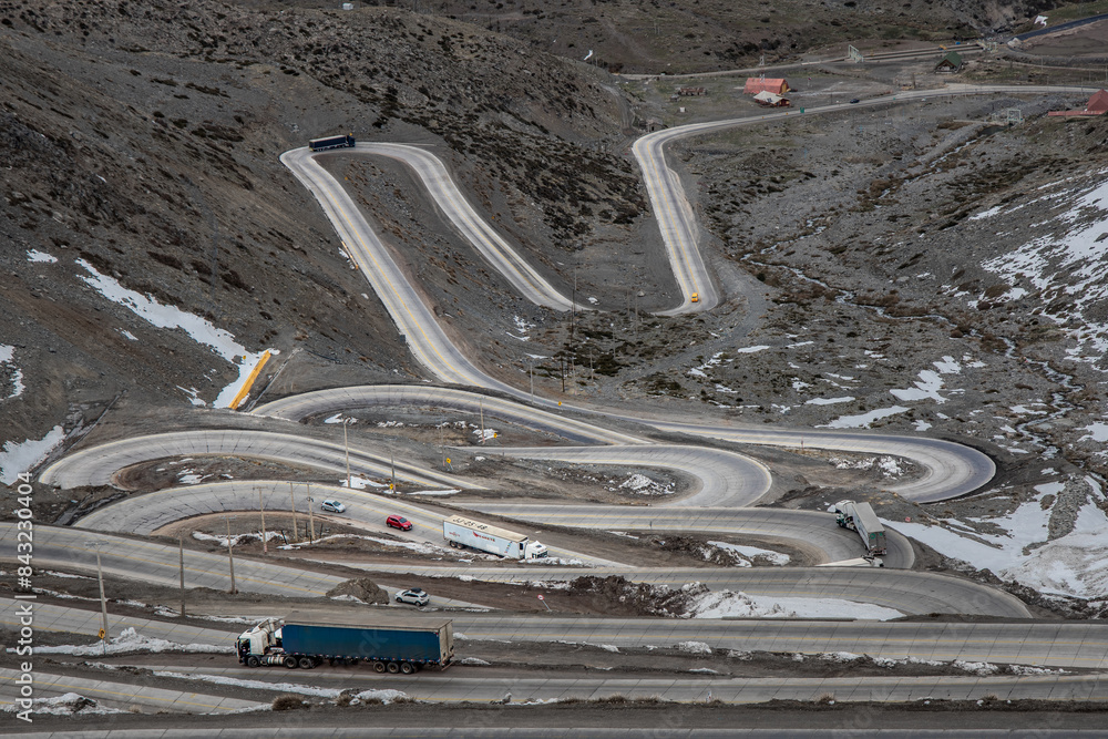 Famous road in Chile, as know as Estrada de Los Caracoles.