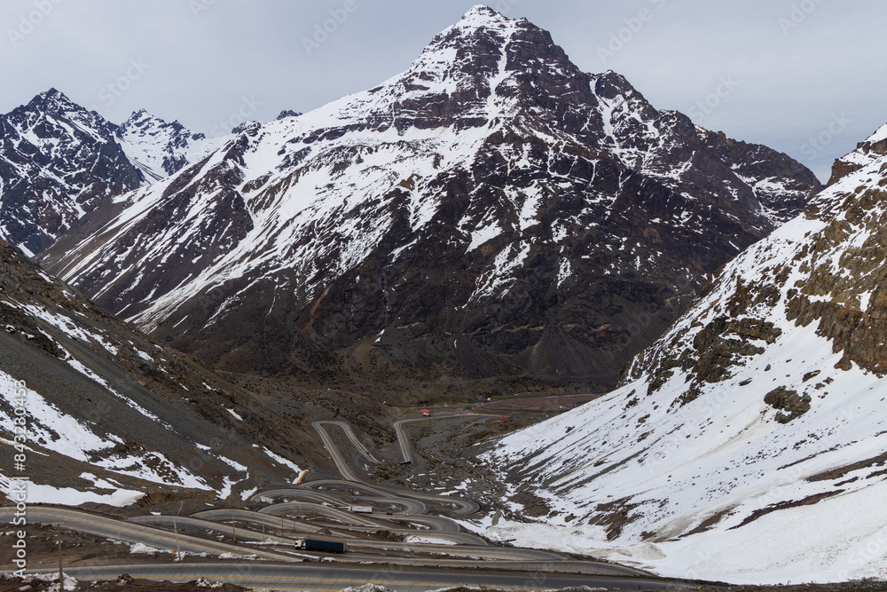 Famous road in Chile, as know as Estrada de Los Caracoles.