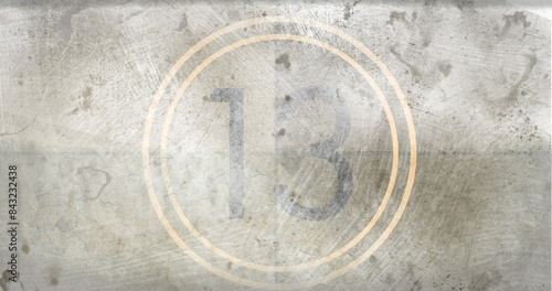 Wallpaper Mural Number 13 displayed in center of weathered, gray background Torontodigital.ca