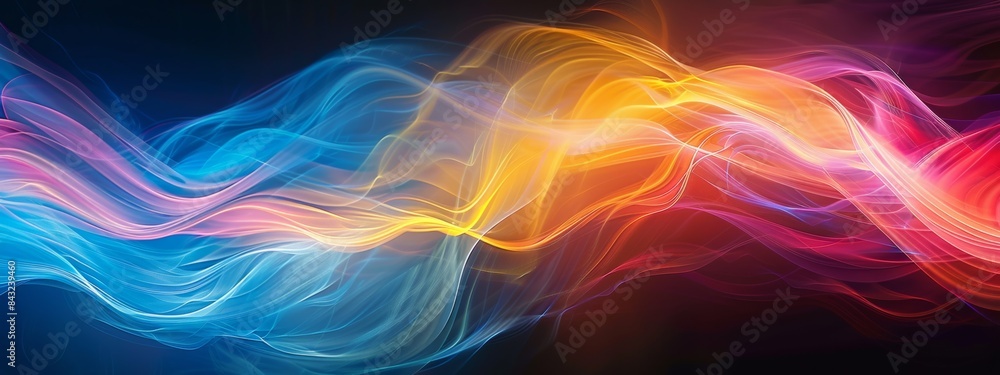 Light streaks painting a vibrant spectrum against a dark background. Light streaks painting a vibrant spectrum against a dark background.