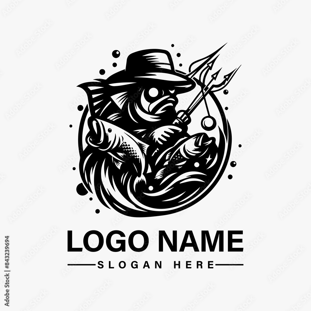 Fototapeta premium Fishing hunting vector logo