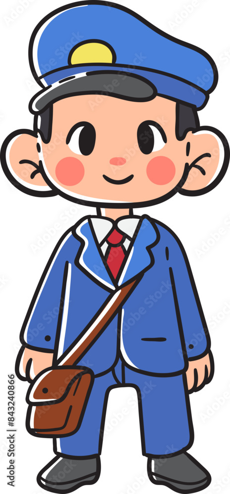Kid boy, postman character. Kid boy, postman character.