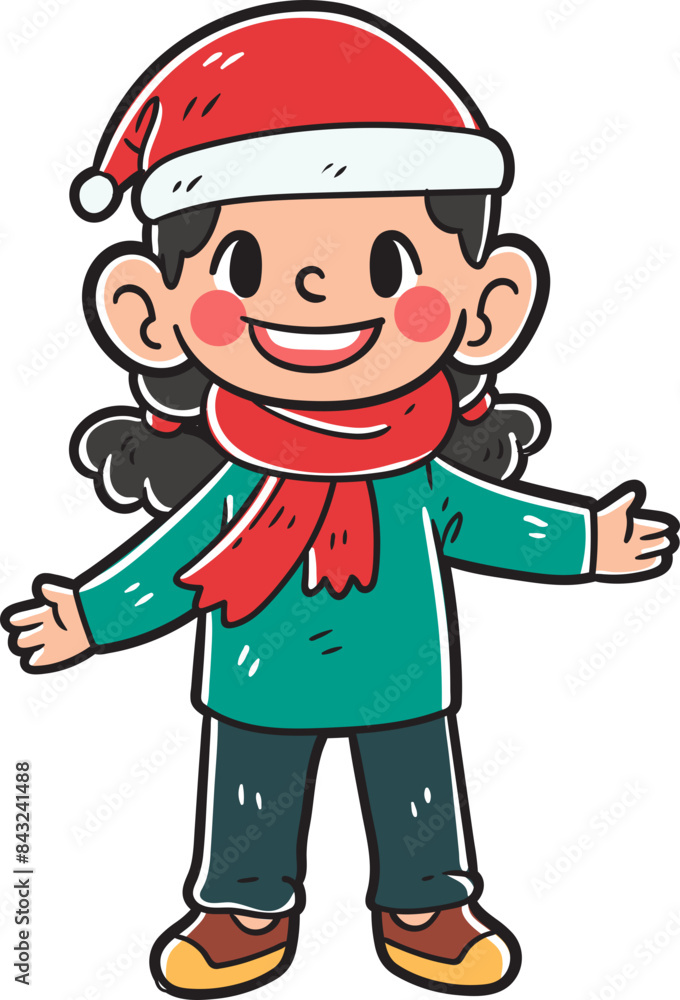 Kids character celebrating christmas party Kids character celebrating christmas party