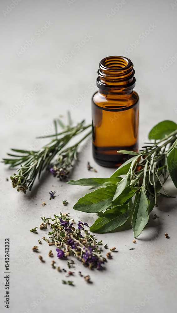 Aesthetic essential oil flatlay blank mockup on white background. Cosmetic container for advertising template. Aesthetic essential oil flatlay blank mockup on white background. Cosmetic container for advertising template.