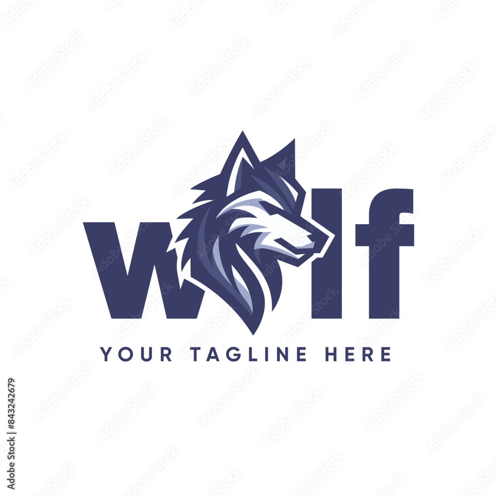 Obraz premium Wolf logo vector template
