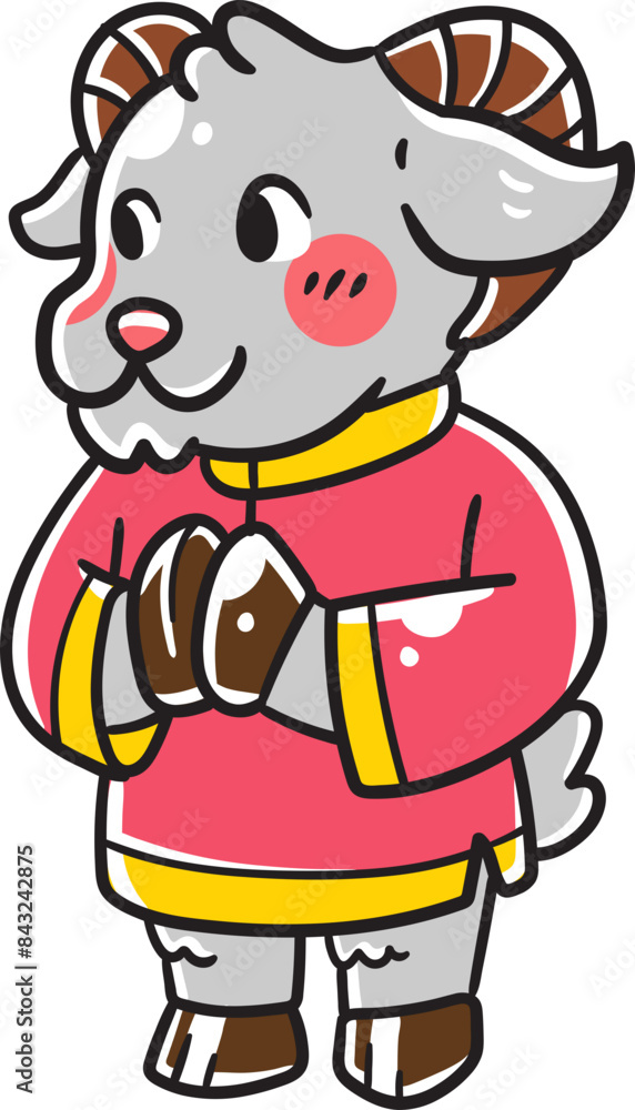 Hand-drawn goat, Chinese zodiac animal. Hand-drawn goat, Chinese zodiac animal.