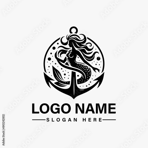 Mermaid Anchor Vector logo
