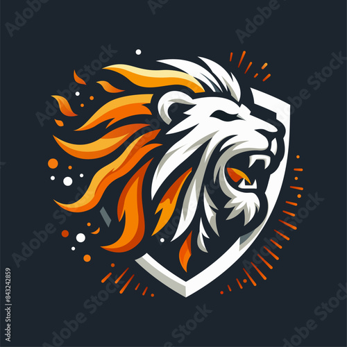 Wallpaper Mural Angry roaring lion head mascot logo design Torontodigital.ca