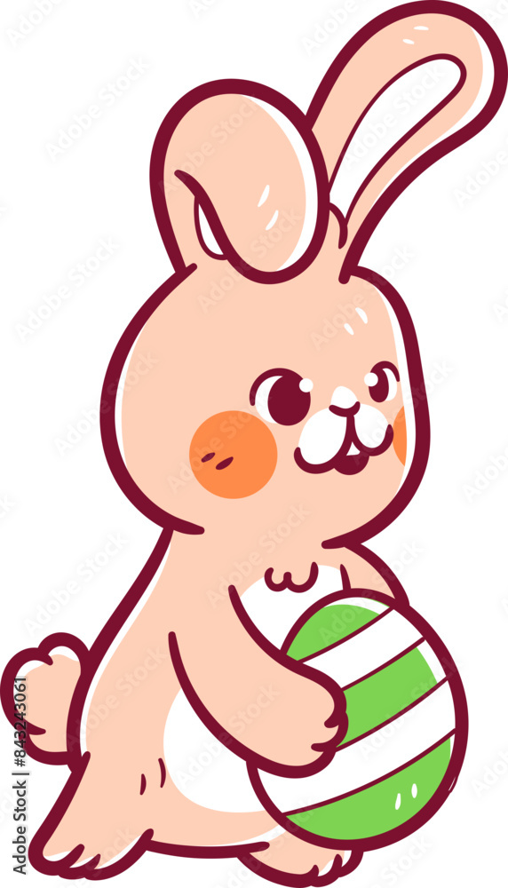 Hand-drawn easter rabbit with egg Hand-drawn easter rabbit with egg