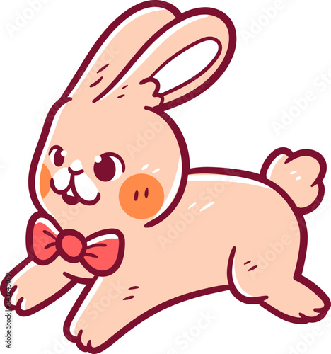 Hand-drawn cute easter rabbit