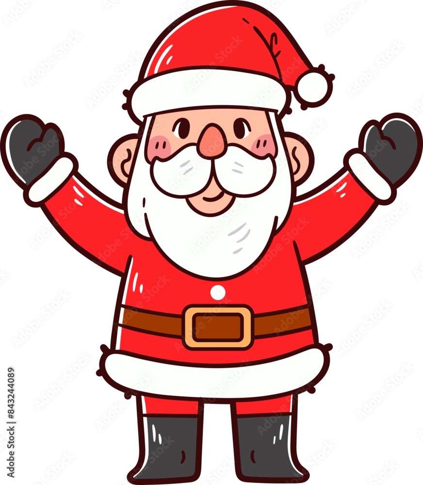 Cute hand-drawn character of Santa Claus Cute hand-drawn character of Santa Claus